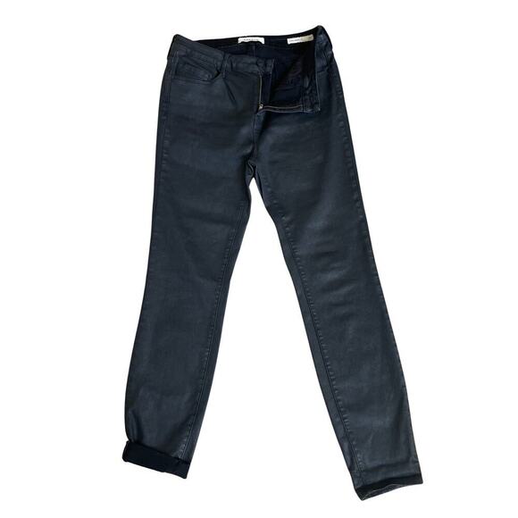 PacSun Midrise Skinniest Jeans 29 | Faux Leather Coated Black Stretch Skinny Fit - Picture 1 of 10